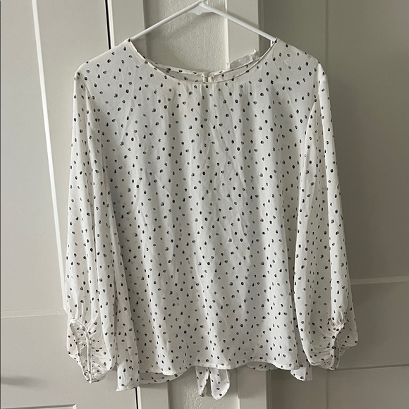 Lush Tops - LUSH White Polka Dot Blouse